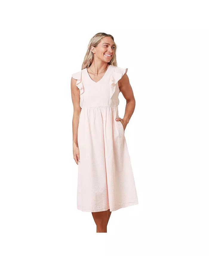 Women's Flutter Sleeve Seersucker Dress | Macy's