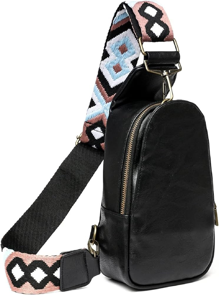 Mzjeaziany Women Chest Bag Sling Bag Small Crossbody PU Leather Satchel Daypack Shoulder backpack... | Amazon (US)