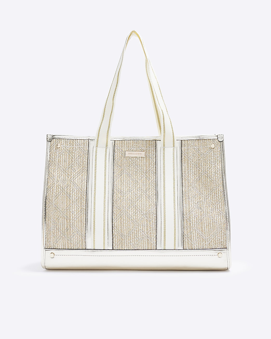 Gold raffia tote bag | River Island (UK & IE)