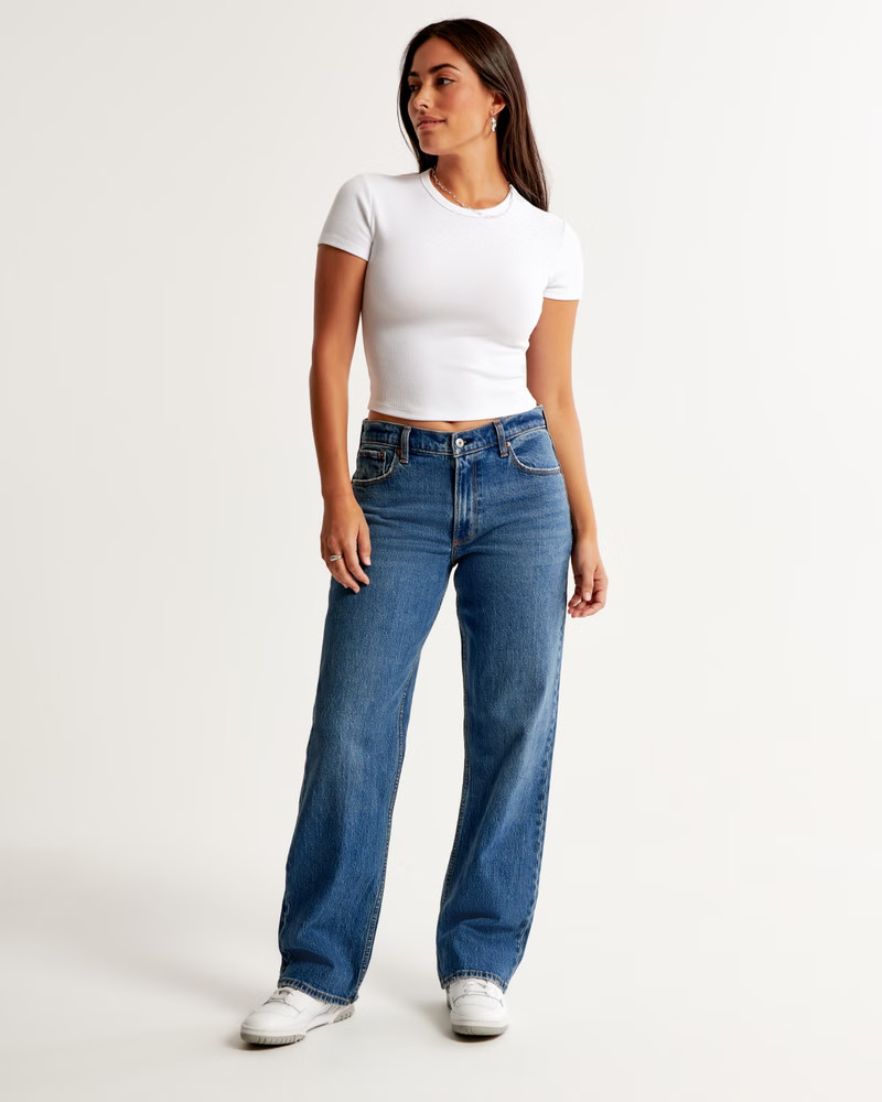 Curve Love Low Rise Baggy Jean | Abercrombie & Fitch (US)