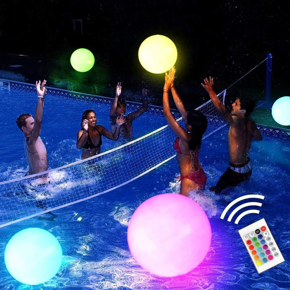 Pool Toy - 16" Light up Beach Ball Toy, Glow in Dark Pool Games Toys with 16 Color Changing Light... | Walmart (US)