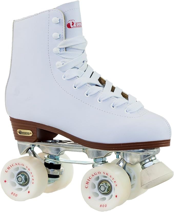 Chicago Women's Premium Leather Lined Rink Roller Skate - Classic White Quad Skates | Amazon (US)
