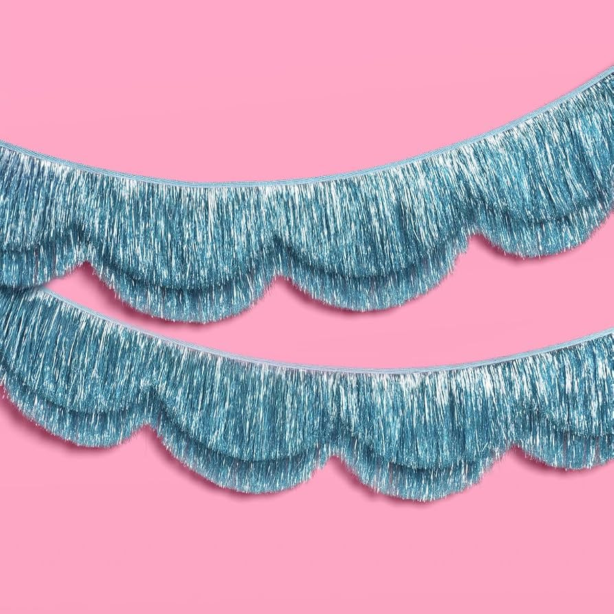 xo, Fetti Blue Scallop Fringe Banner - 6 Ft Backdrop | Bachelorette, Bridal Shower, Something Blu... | Amazon (US)