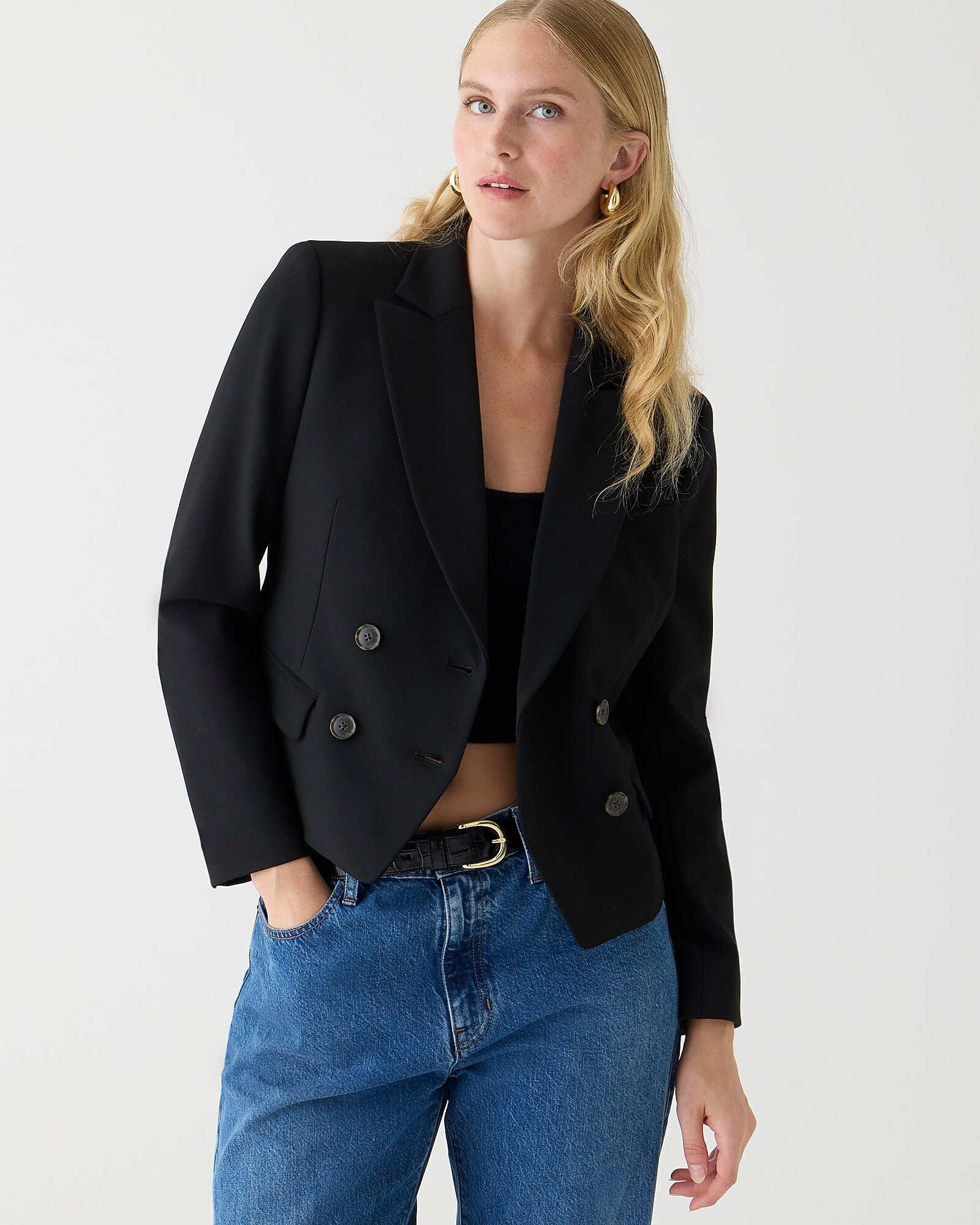 Slim-fit double-breasted blazer in four-season stretch | J. Crew US