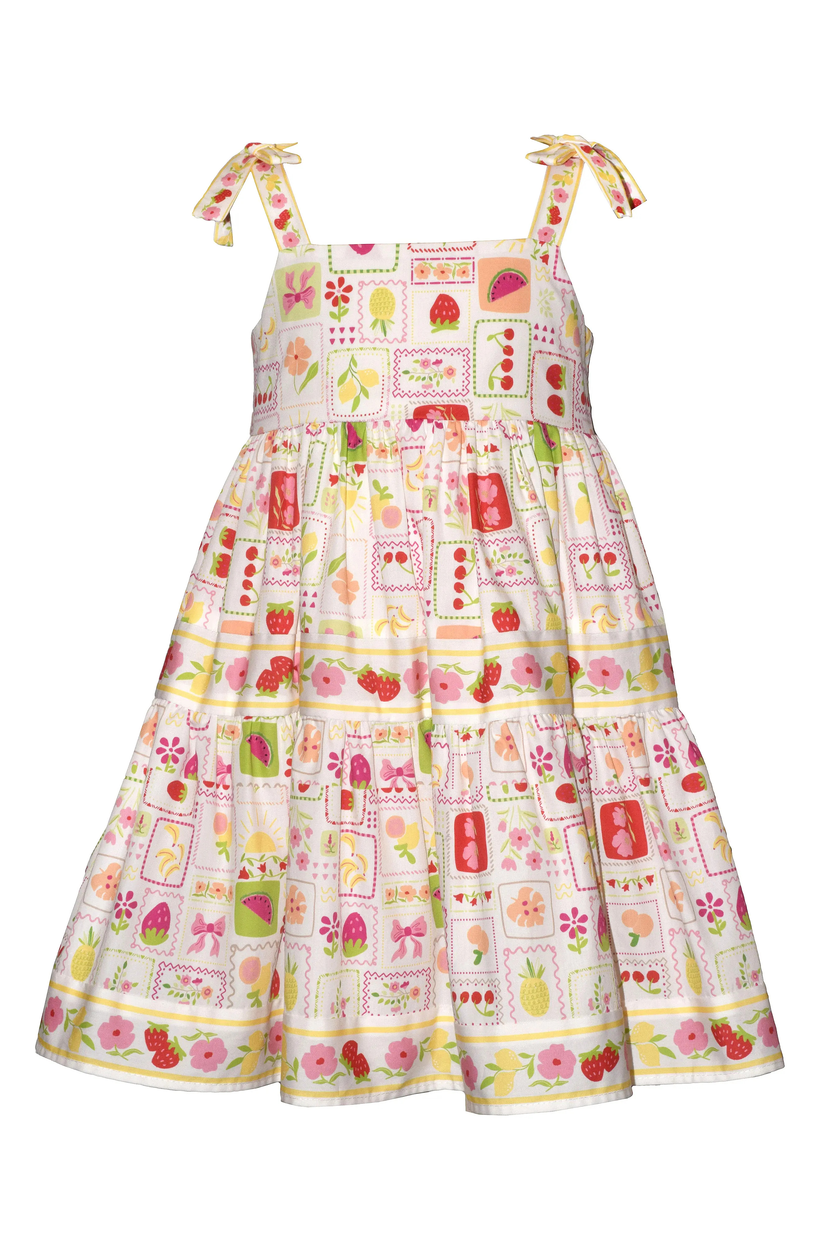 Iris & Ivy Kids' Mixed Border Print Tie Shoulder Dress | Nordstrom | Nordstrom