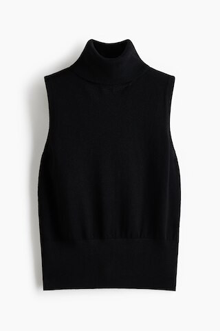 H & M - Rollkragentop in Feinstrick - Schwarz | H&M (DE, AT, CH, NL, FI)