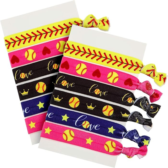 Norme Softball Hair Ties, 12 Pieces Hair Accessories for Girls, No Crease Hair Elastics Set for P... | Amazon (US)