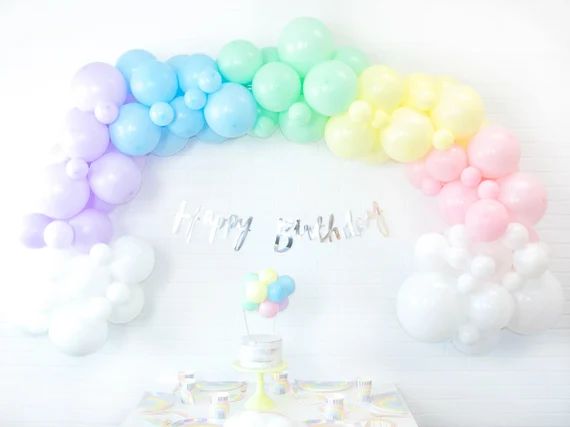 Pastel Rainbow Balloon Garland Kit  Rainbow Balloon Arch  | Etsy | Etsy (US)