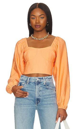 Woven Bustier Top in Cantaloupe | Revolve Clothing (Global)