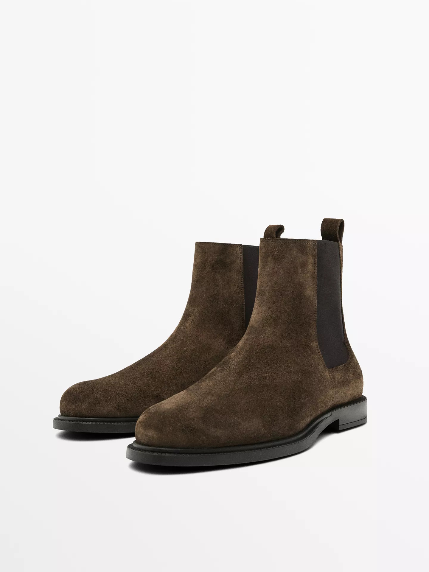 Split suede Chelsea boots | Massimo Dutti US