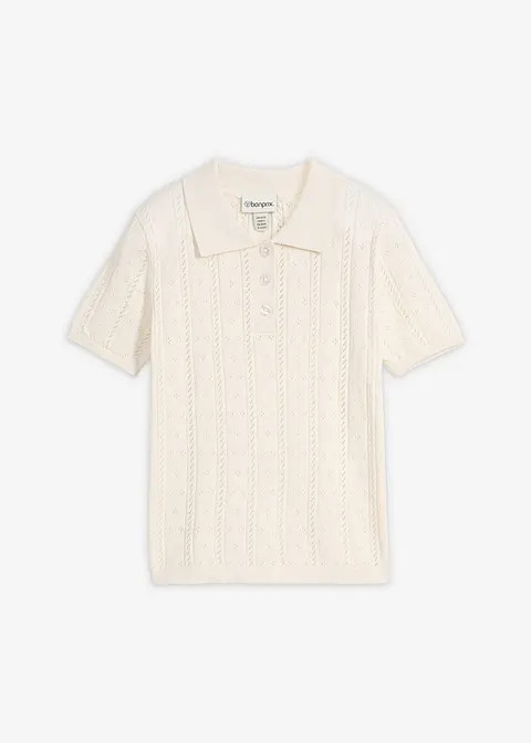 Ajour-Pullover mit Seidenanteil | Bonprix DE