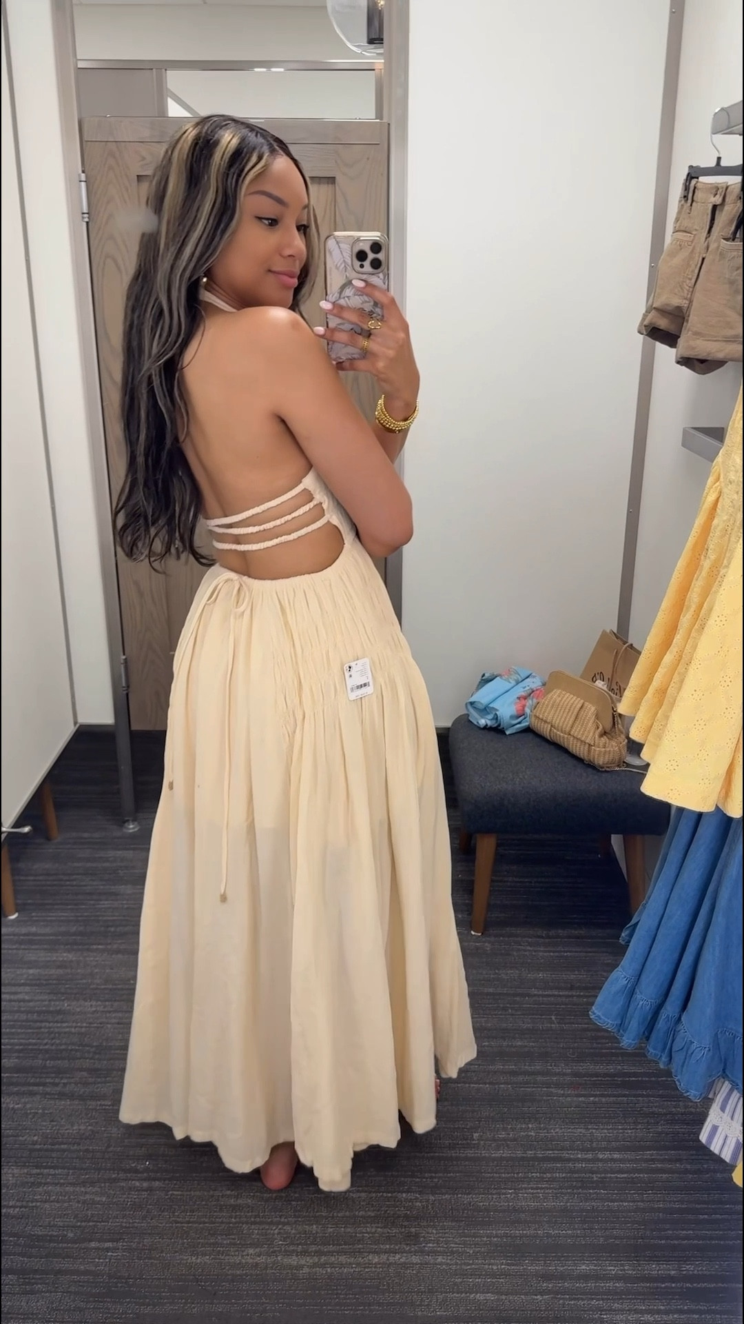This Free People dress is ON SALE right now 25% off for Nordstrom Spring Savings Event 😍💛 wearing size XS Angel Plunge Halter Neck Maxi Dress 

Nordstrom finds spring sale spring summer dresses dress backless lined boho festival flowy 

#LTKSaleAlert #LTKFestival