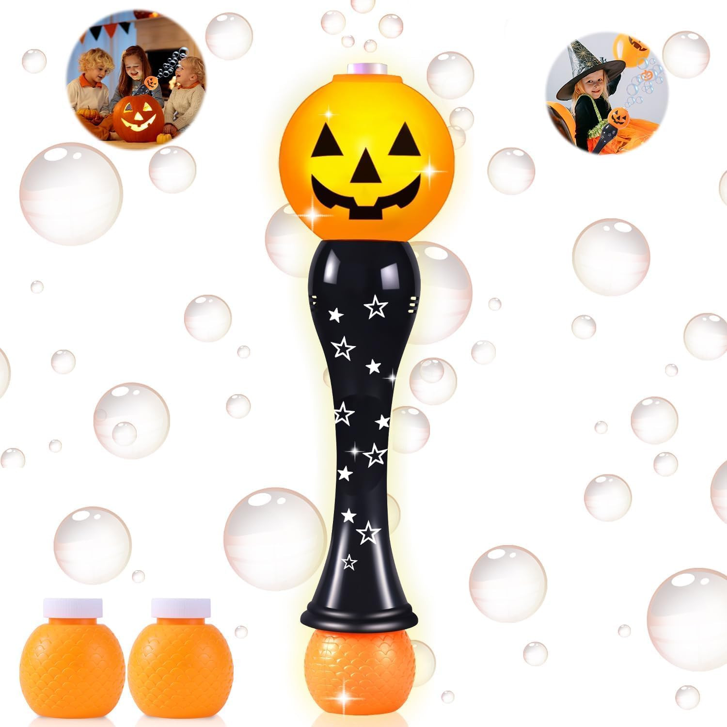 Halloween Bubble Wand Toy for Kids Pumpkin Bubble Machine Blower Maker with Music & Light Outdoor Indoor Stuff Gift for 3 4 5 6 7 8 Year Old Toddler Little Girls Boys | Amazon (US)