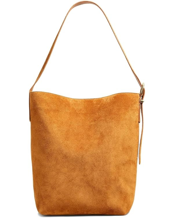 Madewell The Essential Bucket Tote in Suede - Magnetic Closure - Interior Pocket - Adjustable Sho... | Amazon (US)