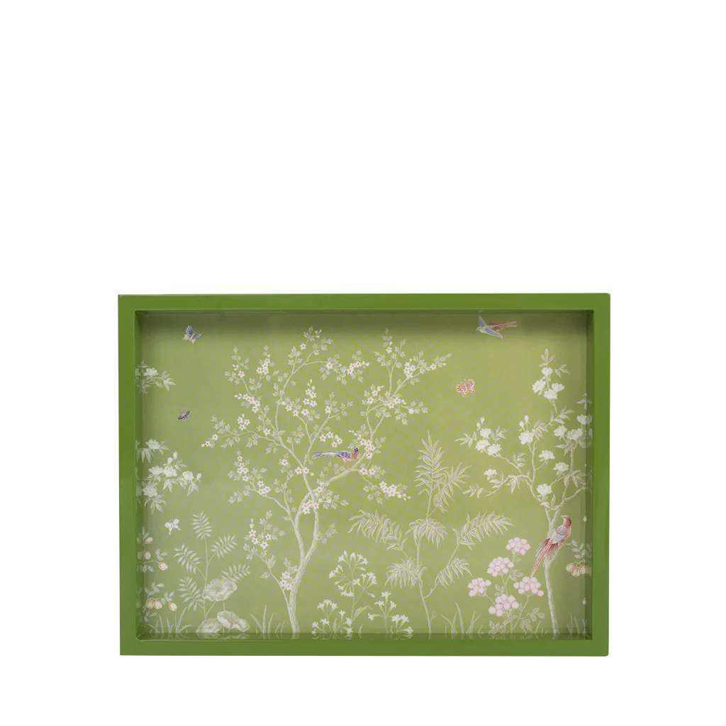 Green Chinoiserie Tray, Small | Blue Print