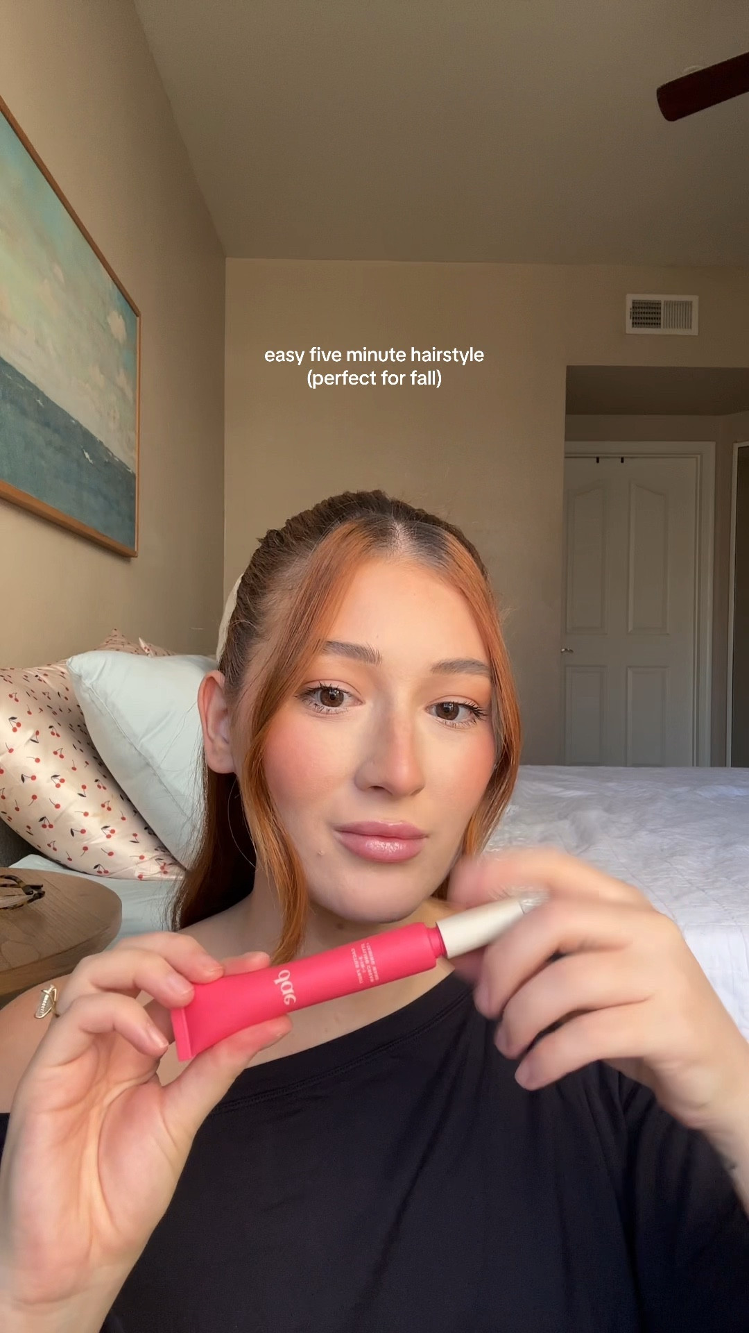 Easy half up half down hairstyle for fall! Using an even easier styling cream! 