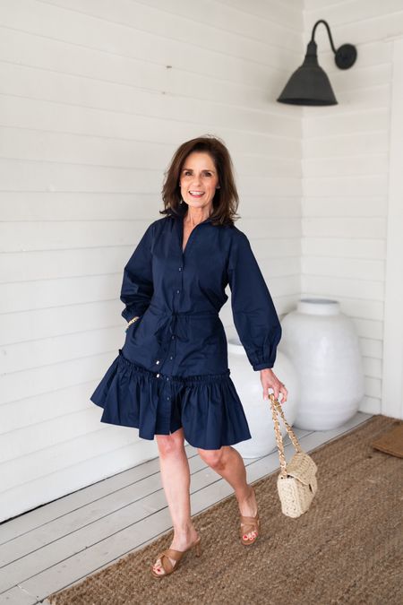 Petite friendly casual navy dresses.  A spring and summer staple.  Wearing Cara Cara petite friendly dress.  Runs TTS, wearing XXS.  Has a great drawstring waist.
#ltkpetite #petite

#LTKstyletip #LTKover40 #LTKtravel