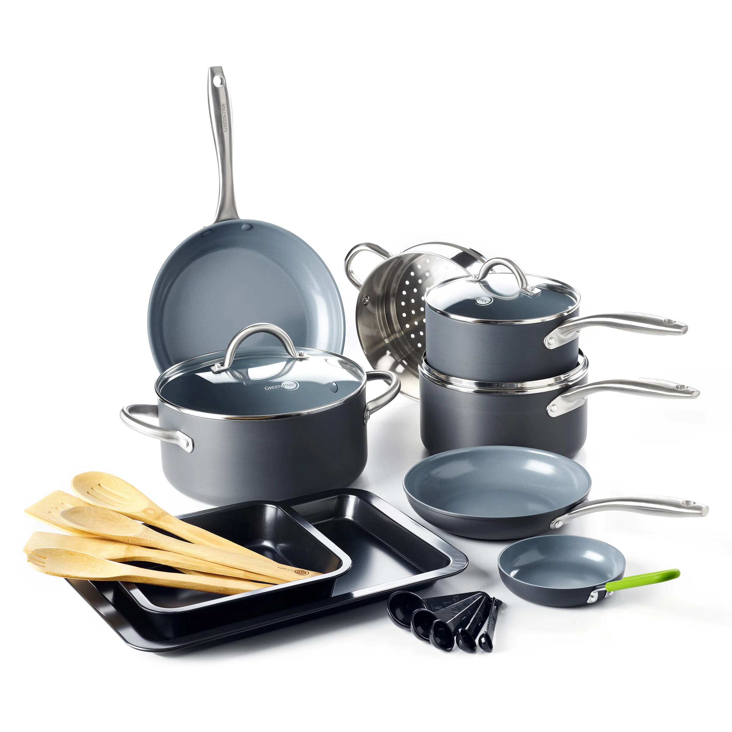GreenPan Lima Healthy Ceramic Nonstick 18 Piece Cookware Set | Wayfair North America