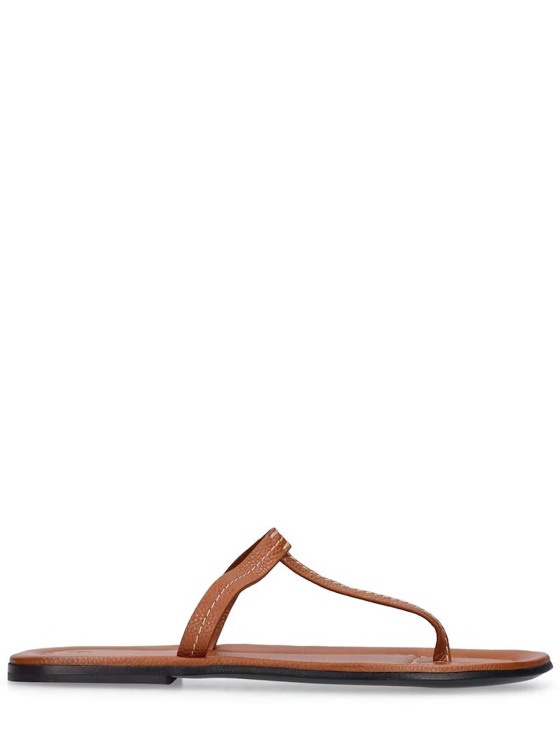 10mm T-strap leather thong sandals | Luisaviaroma