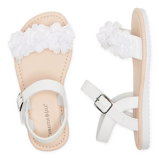 Christie & Jill Girls Lil Aloe Slingback Strap Flat Sandals | JCPenney