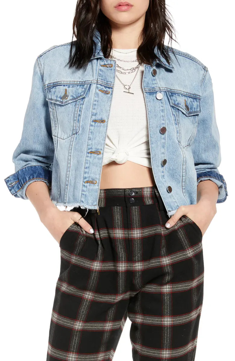 x Claudia Sulewski Crop Denim Jacket | Nordstrom