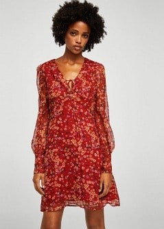 Chiffonkleid mit Blumenmuster | MANGO (DE)