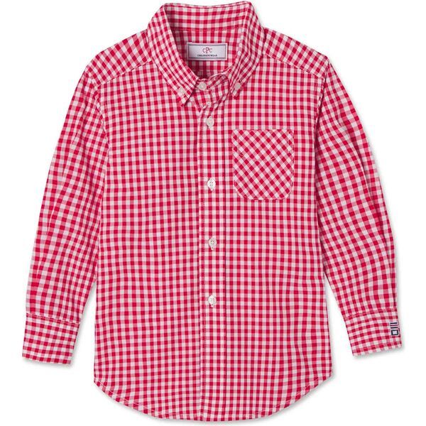 LS Owen Button Down, Crimson Gingham | Maisonette