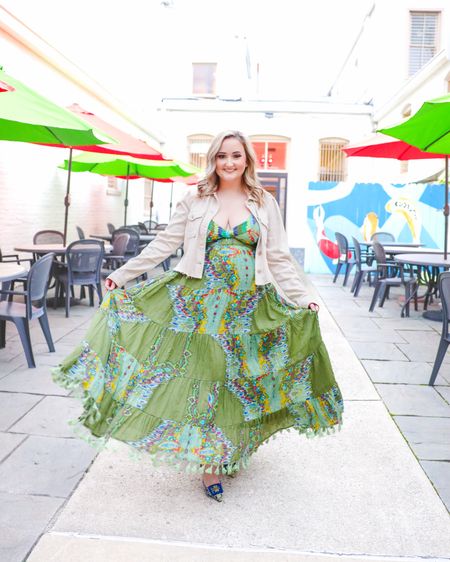 Love this maxi dress from Anthropologie! This color way is sold out and so is my jacket. But linking the other color way and a jacket from the same brand that would give the same vibes! 

#anthropologie #myanthropplogie #anthropologiestyle #vacation #vacationstyle #vacationdress #maxi #maxidress 

#LTKSeasonal #LTKtravel
