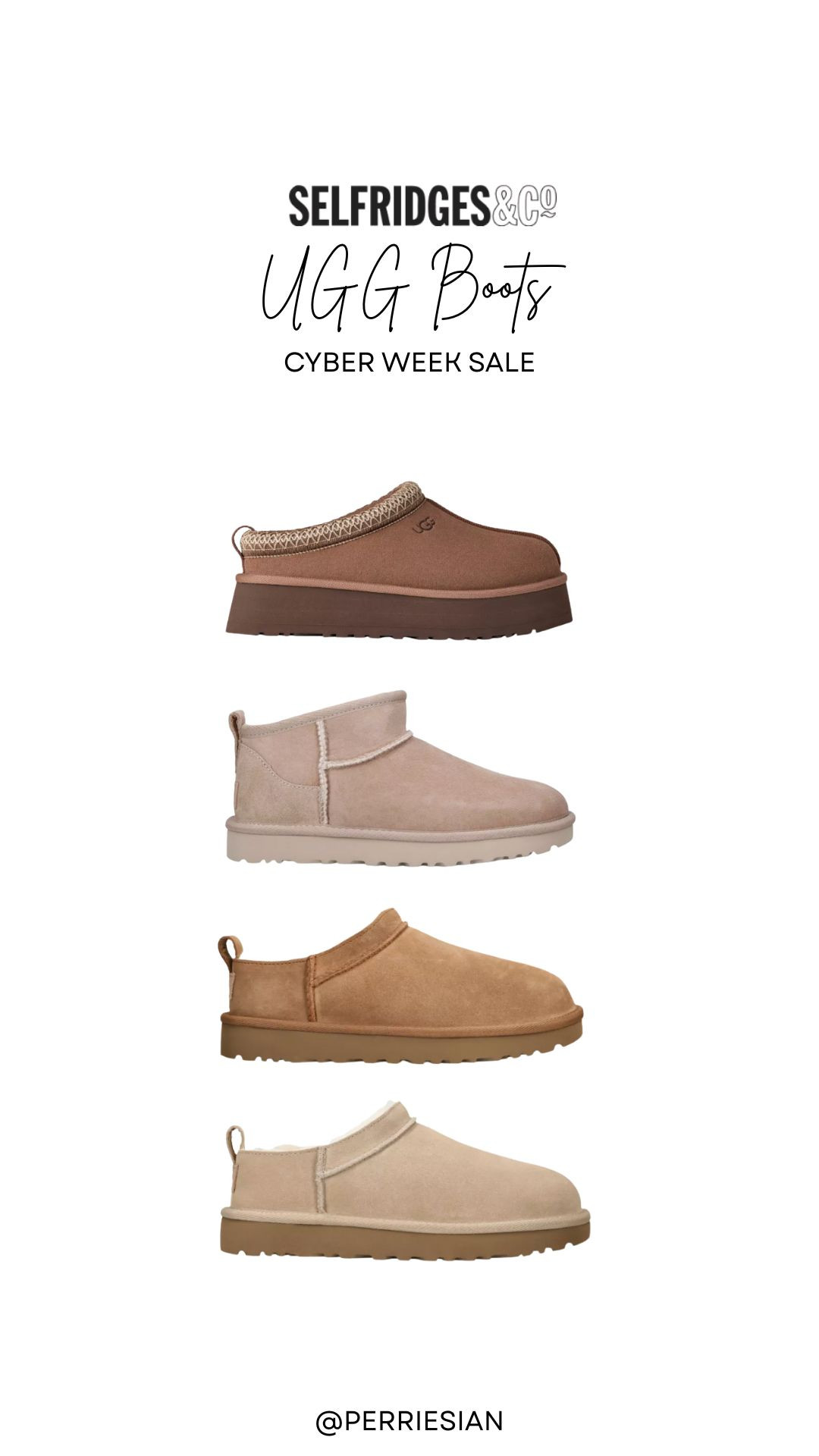 Selfridges has some great offers on Selected Ugg boots! 

Uggs, Gifts for Her, Christmas Gifts, Winter Style, Winter Fashion, Staple, Timeless Footwear 

 

#LTKCyberWeek #LTKwinter #LTKshoes