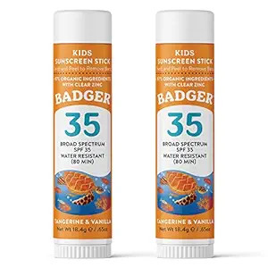Badger Kids Sunscreen Stick SPF 35 with Mineral Zinc Oxide, Travel Size Sunscreen Stick for Kids,... | Amazon (US)