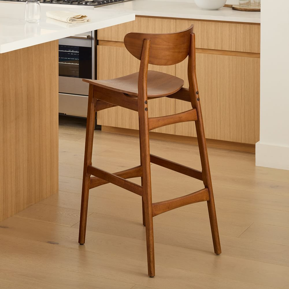 Classic Café Walnut Bar & Counter Stools | West Elm | West Elm (US)