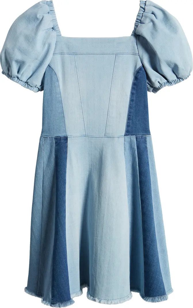 Habitual Kids Kids' Patchwork Puff Sleeve Denim Dress | Nordstrom | Nordstrom