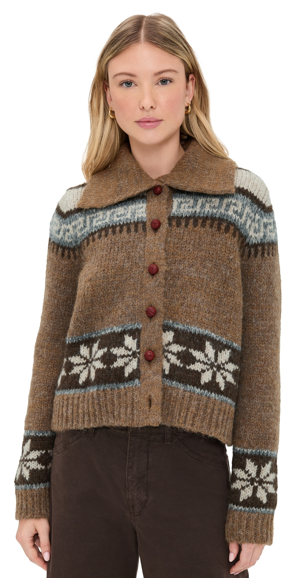 THE GREAT. The Nordic Scholar Cardigan Hickory Fair Isle 2 | Shopbop