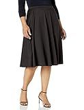 Star Vixen Women's Plus-Size Midi Full Skater Skirt, Black, 1X | Amazon (US)