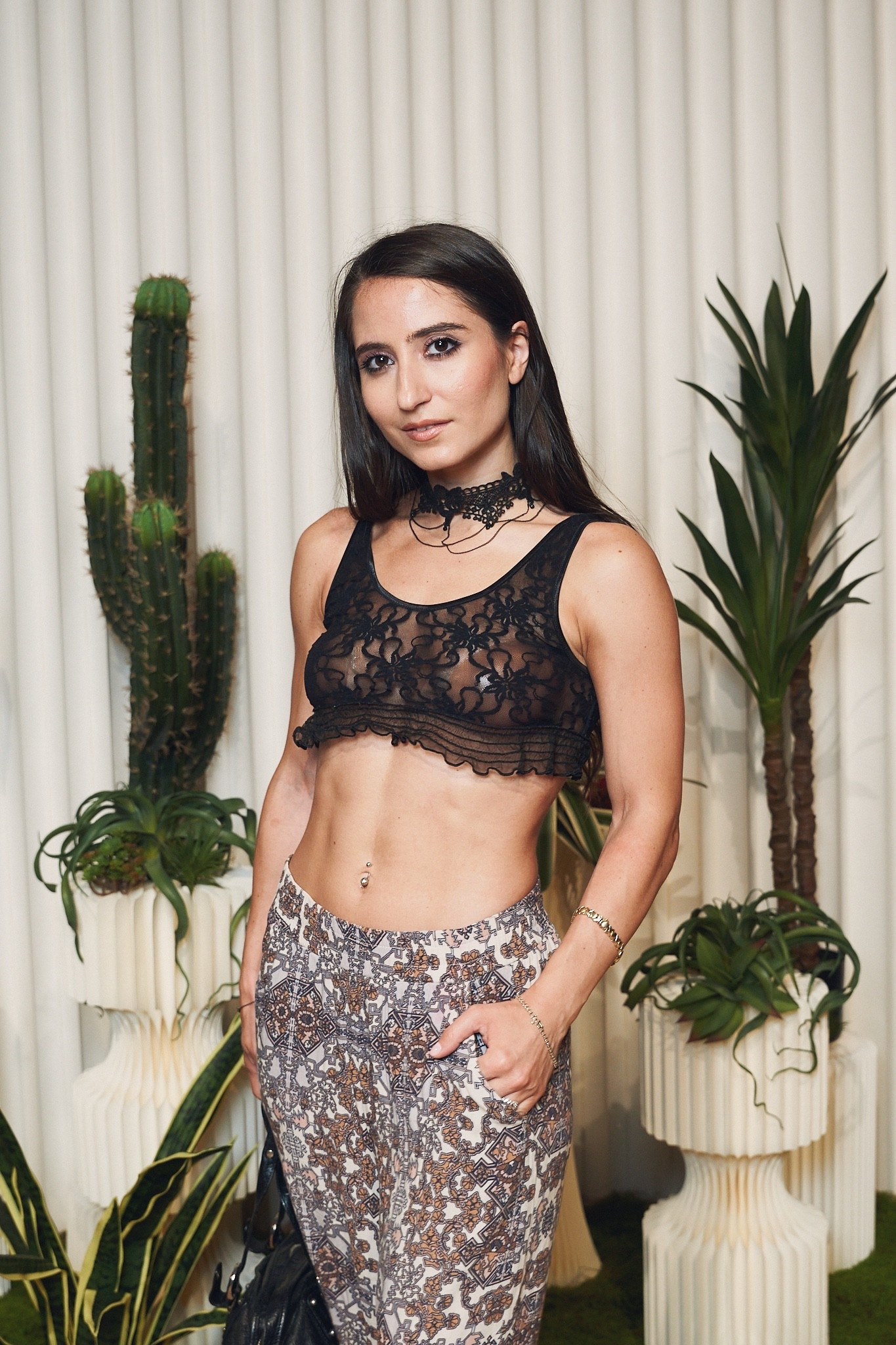 Light pattern pants with a Lacey bralette - a transition to fall outfit look from my fashion week streetstyle this year 

#LTKPetite #LTKStyleTip