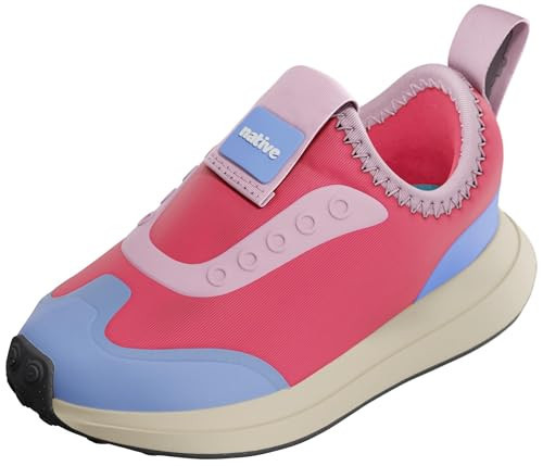 Native Shoes Unisex-Child Robbie Dash Sneaker, Flamingo Pink/Tapioca Off White/Jiffy Black, 1 Little Kid | Amazon (US)