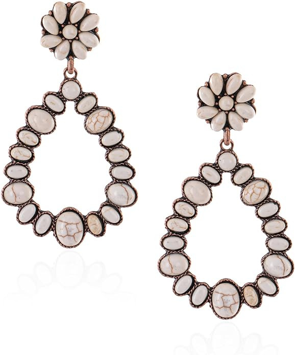 Rustic Couture's Western Turquoise Earrings for Women Statement Western Country Jewelry | Amazon (US)