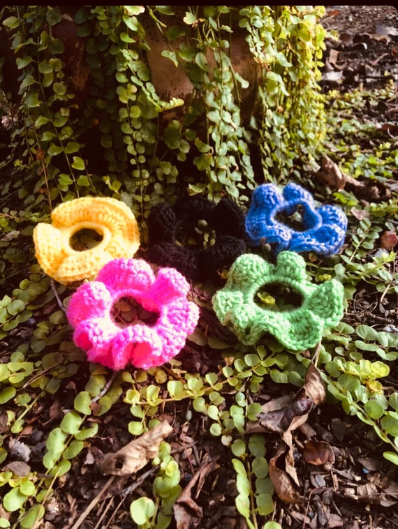 Homemade Crocheted Scrunchies | Etsy | Etsy (US)