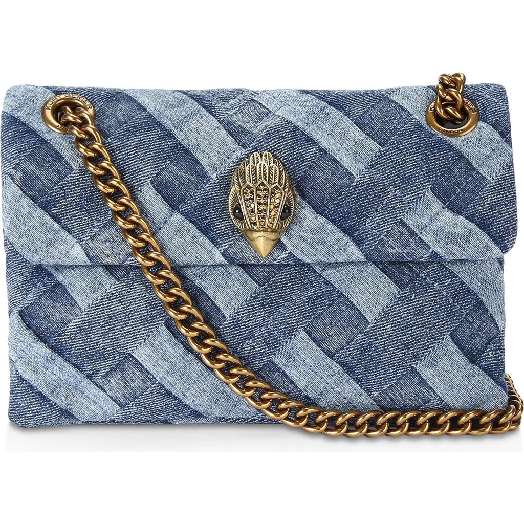 Kurt Geiger London Mini Kensington Denim Crossbody Bag in Navy at Nordstrom | Nordstrom