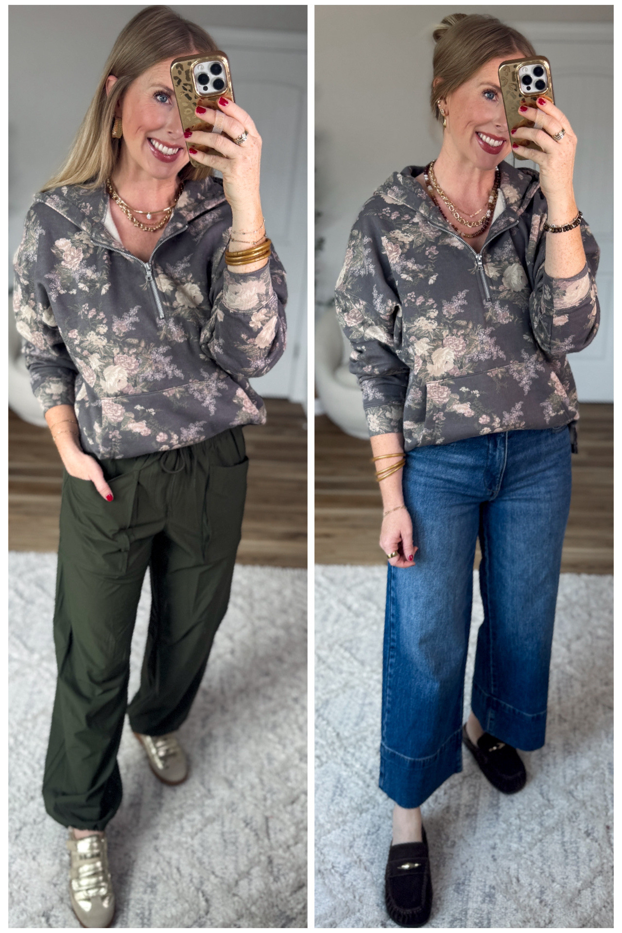 2 ways to style this mens floral Hoodie from Walmart!