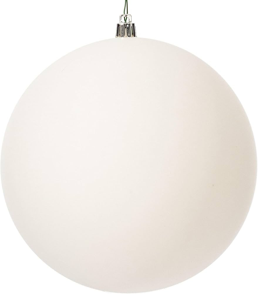 Vickerman 6" White 4-Finish Ball Ornament Assortment - 4 per Box - Matte, Shiny, Glitter, Sequin ... | Amazon (US)