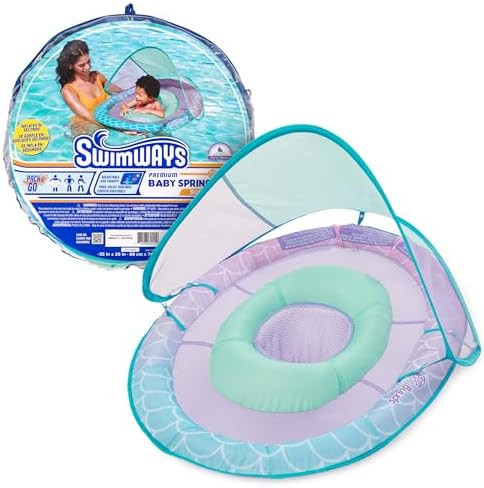 SwimWays Baby Spring Float, Baby Pool Float with Canopy, Swim Training PFD, Swimming Pool Accesso... | Amazon (US)