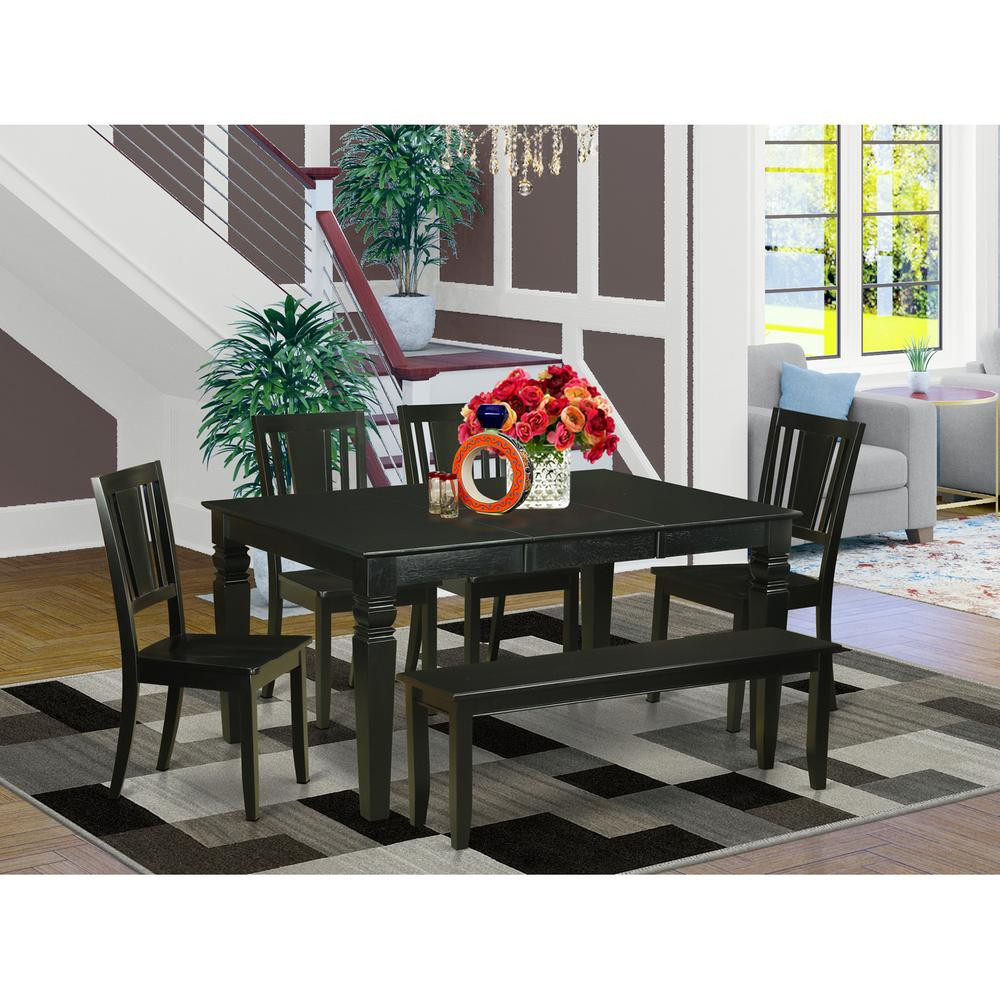 6 Pc Dining room set - Dining Table and 4 Kitchen Chairs plus Bench | Shop Simon
