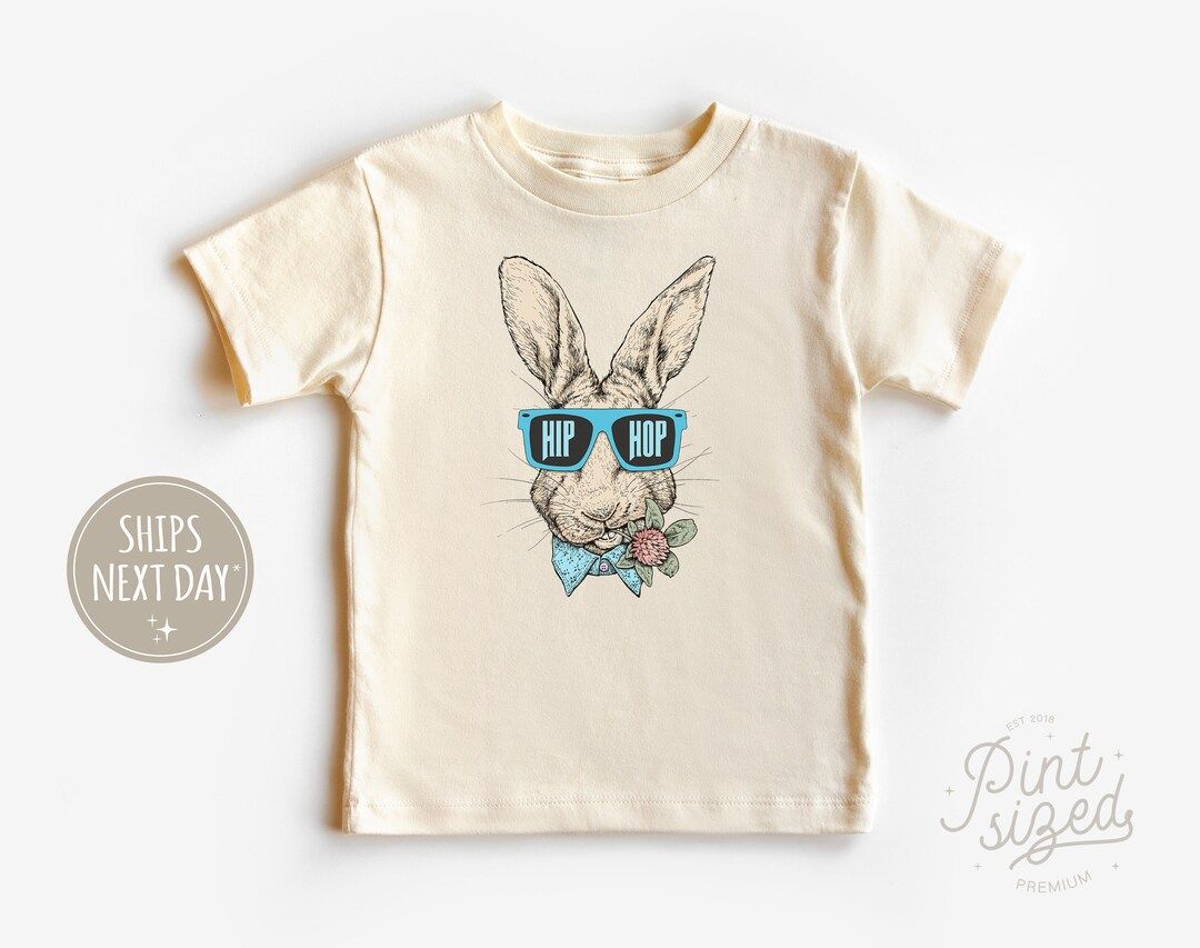 Hip Hop Bunny Toddler Shirt Boys Easter Tee Hipster Natural Kids Shirt - Etsy | Etsy (US)