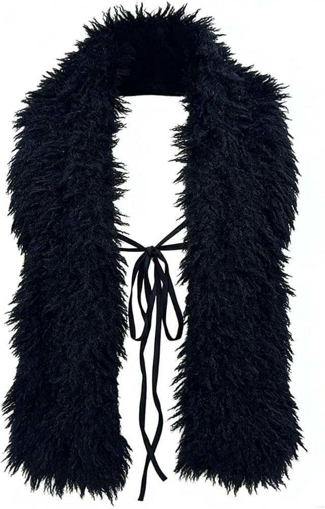 Women's Faux Fur Collar Vest Tie Backless Halter Sleeveless Fuzzy Sexy Crop Tank Top Back Lace Up... | Amazon (US)