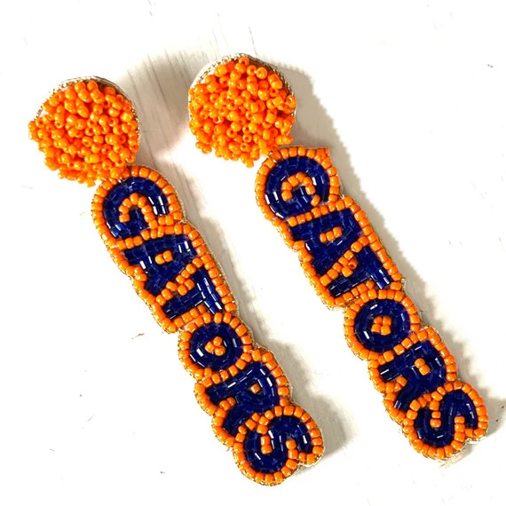 Beaded GATORS Earrings - Etsy | Etsy (US)