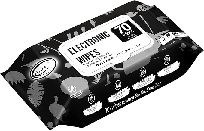 Air Jungles Electronic Wipes Screen Cleaner 70 Count, No Cloth Needed, Extra Large 8"x10" Tech Cl... | Amazon (US)