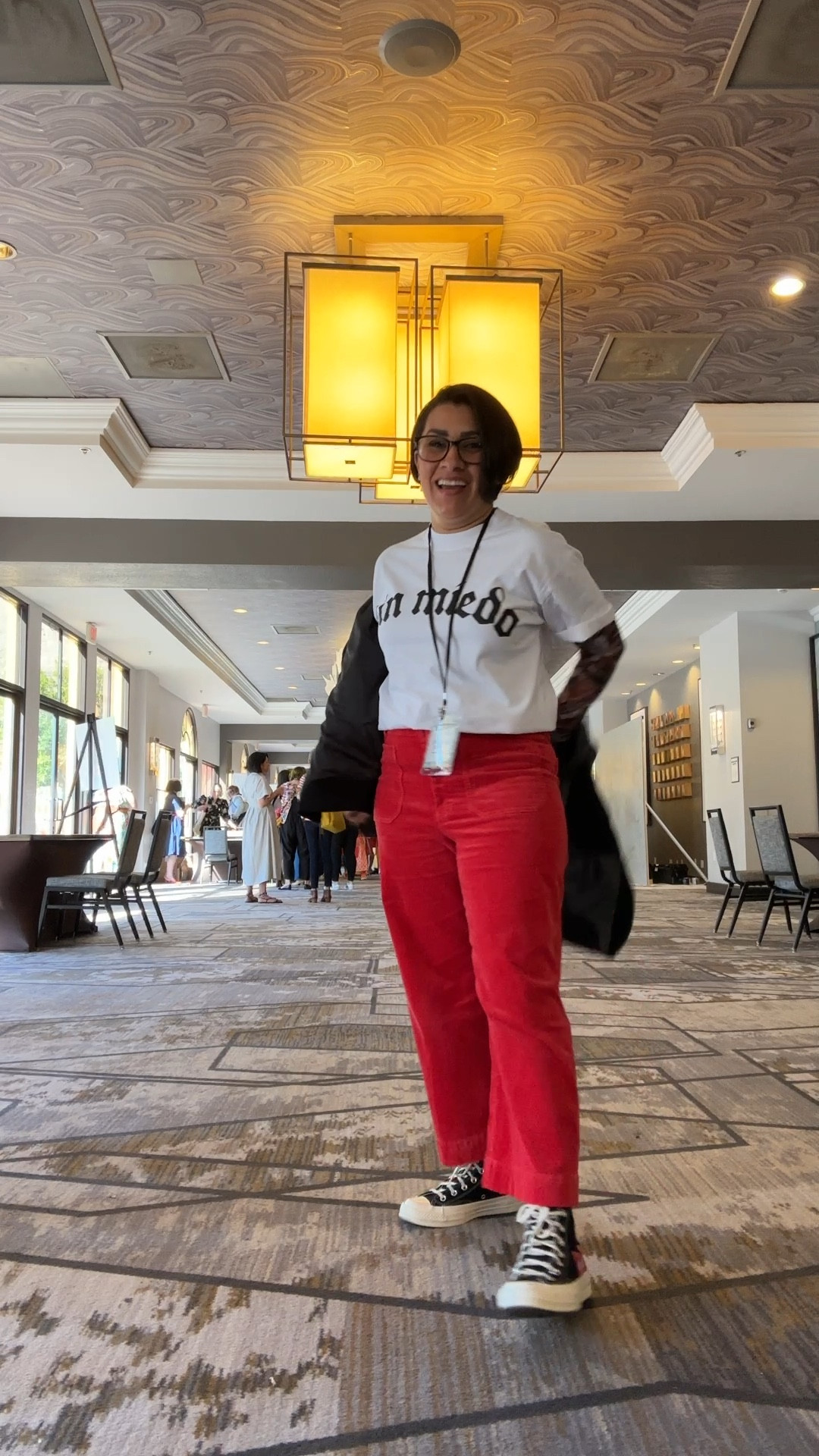 Comfy conference outfit with my Sin Miedo LA t shirt. If the pants and shoes are sold out on main sites don't forget to check designer second hand sites. 

#LTKPetite #LTKSpringSale #LTKOver40