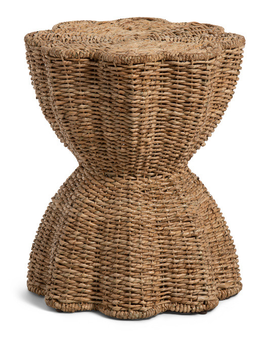 17x20 Scalloped Seagrass Accent Table | TJ Maxx