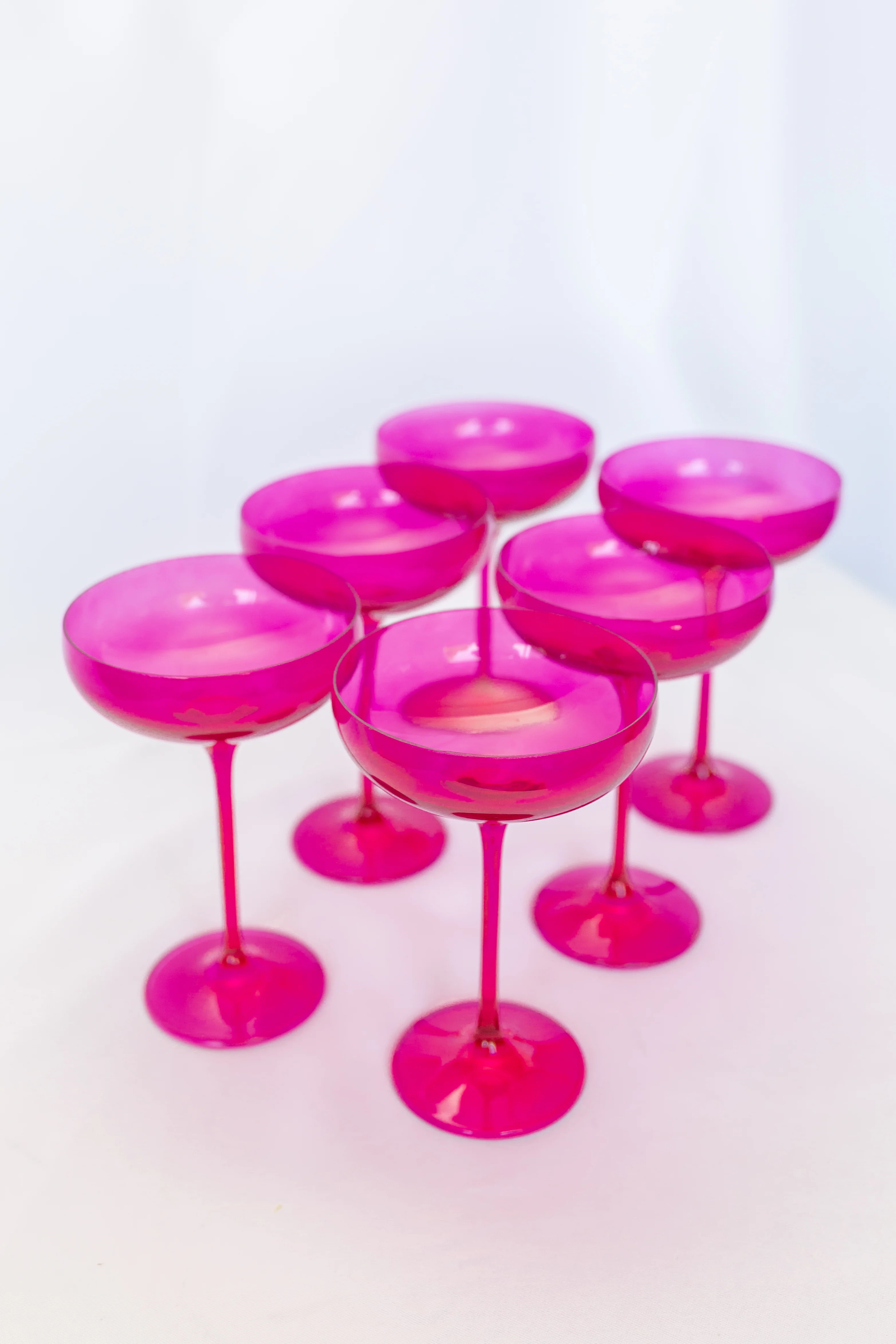 Estelle Colored Champagne Coupe Stemware - Set of 6 {Viva Magenta (Our | Estelle Colored Glass